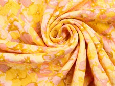 MUSLIN Fabric Double Gauze Cotton Blouse Dress Floral Sea in YELLOW EUR 14.98/m