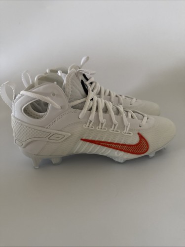 Nike Men’s 5 Huarache 9 Elite Mid LAX Lacrosse Cleats White/Orange FV6146-102