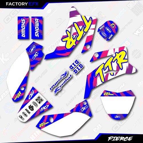 Retro Blue Yellow Fierce Racing Graphics Kit fits 08-25 YAMAHA TTR110 TTR 110 - Picture 2 of 8