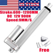 DC12V Linear Actuator Motor 900N/56lbs Pound Max Lift 24" 48"Stroke 9mm/s Fast