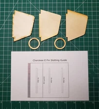 Cherokee E Model Rocket Plywood Fin Upgrade for Estes kit #2408 w/slotting guide