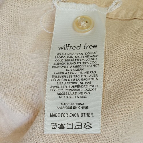 Aritzia Wilfred Free Boyfriend Short Sleeve Linen Blend Button Up Shirt Medium - Imagen 8 de 9
