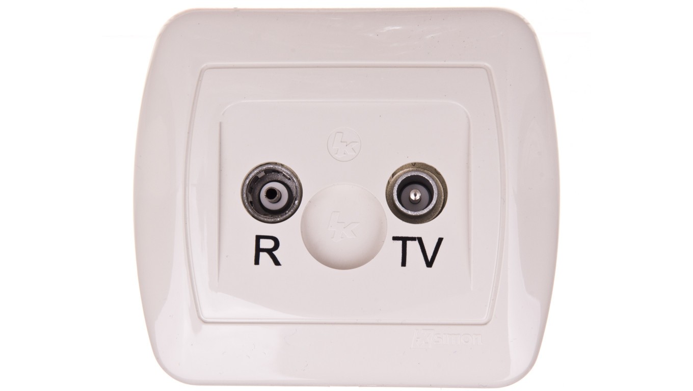 Simon Akord Antenna Jack R/TV Pass Through Beige AA10/12
