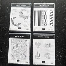 Stampin' Up Lot of 4 Red Rubber Cling Stamp Sets Different Themes