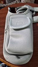 Gray Neoprene Camera Case Pouch with Belt Strap, Zipper Closure