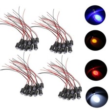 Waterproof LED Bulbs with Pre Wired Cable 10mm 12V Red/White/Blue/Yellow