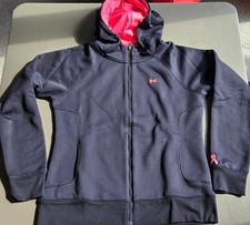 Under Armour Women's Black and Pink Full-Zip Hoodie Sweatshirt Sz LG Pink Ribbon