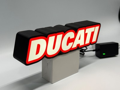 Ducati  Custom  LED desk garage sign 10'' wide  Wall art Decor gift or shop