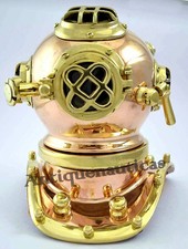 U.S Navy Antiker Taucher Taucher Helm 7" Messing Kupfer Full Size Maritim Ges...