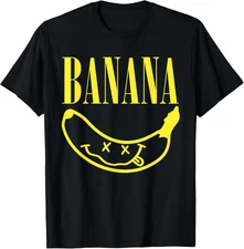 Funny Banana Face Cool Tropical Fruit Art Yellow Banana Meme T-Shirt