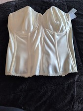 DOMINIQUE Juliette Corset Strapless/ Strap Ivory Bustier Bra 8950 Size 38 G NWT