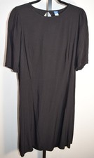 Old Navy Black Shift Dress Size XL Tall –Short Sleeve Keyhole Back Smocked Waist