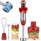 KOIOS 5-in-1 Hand Immersion Blender, 1000W 12 Speed Handheld Blender Red 