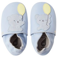 Bobux Soft Sole Teddy Baby Krabbelschuhe mit Bärmotiv Blau (Skyway)