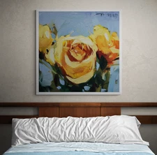 Jose Trujillo Fine Art PRINT 48x48" Collectible Artist Impressionist Flowers XXL