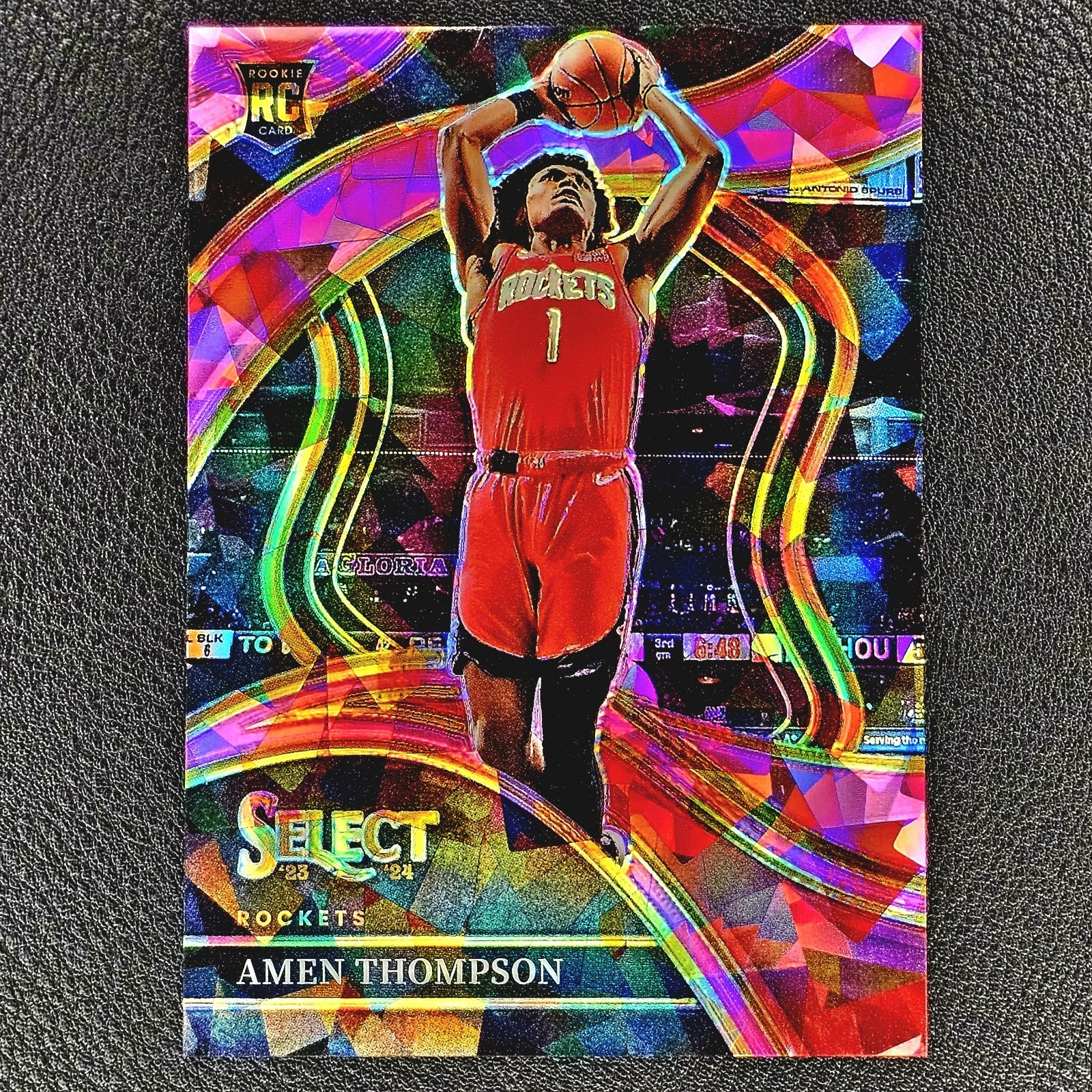 2023 Select Amen Thompson #274 ROOKIE RC Courtside Pink Cracked Ice Prizm /99