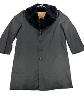 Vintage London Fog Limited Edition Fur Lined Trench Coat Over Coat Gray 42 Long
