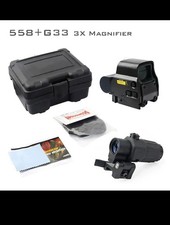 Holographic 558 Sights Red Green Dot Sight Scope with G33/G43/G45 3X/5X Magnifie