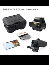 Holographic 558 Sights Red Green Dot Sight Scope with G33/G43/G45 3X/5X Magnifie