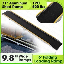VNN 71" Aluminum Shed Ramp 1PC, 6' Folding Loading Ramp for Lawn Mower 600 lbs