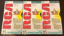 NEW SEALED - 3 - RCA T-120H VHS Hi-Fi Stereo Blank Cassette Tapes Standard Grade