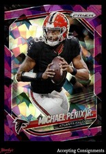 2024 Panini Prizm Purple Ice #378 Michael Penix Jr. 173/225 FALCONS