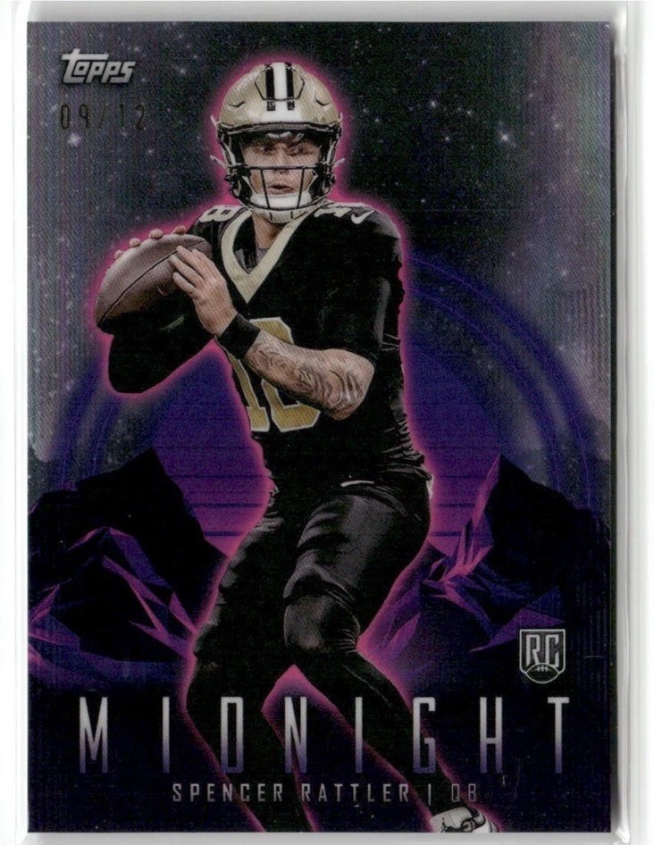 Spencer Rattler 2024 Topps Midnight Rookie Base #67 Midnight 9/12 Saints RC