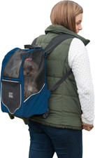 I-GO2 Roller Backpack, Carrier, Car Seat for Cats/Dogs, Mesh Ventilation, Inclu