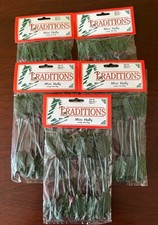 Christmas Miniature Holly Leaf and Berry Picks Lot New 5 Packs 12 Per Pack
