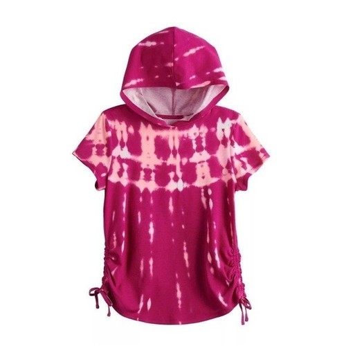 Girls Tie Dye Short Sleeve Top Shirt Hoodie Lot Size 8 New - Picture 2 of 3