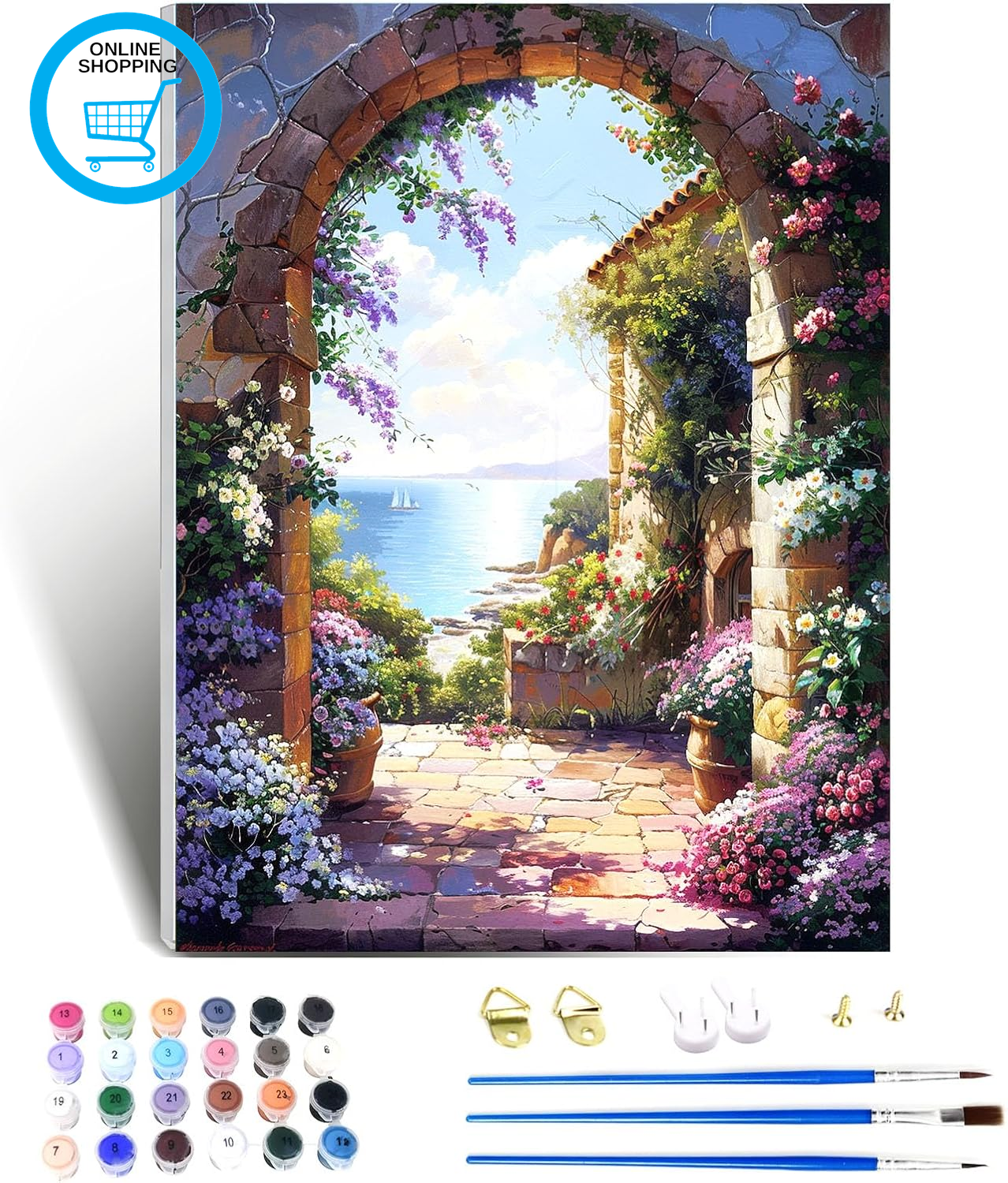 Paint by Numbers for Adults with Frame, Landscape, 12X16 Inches Frame | Beginner