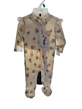 Jessica Simpson- 2pc Strawberry Footie with Hat -NWT - 3/6 mo