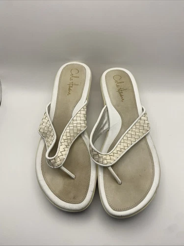 Sandali donna Cole Haan NikeAir bianchi con zeppa e tacco taglia 8b