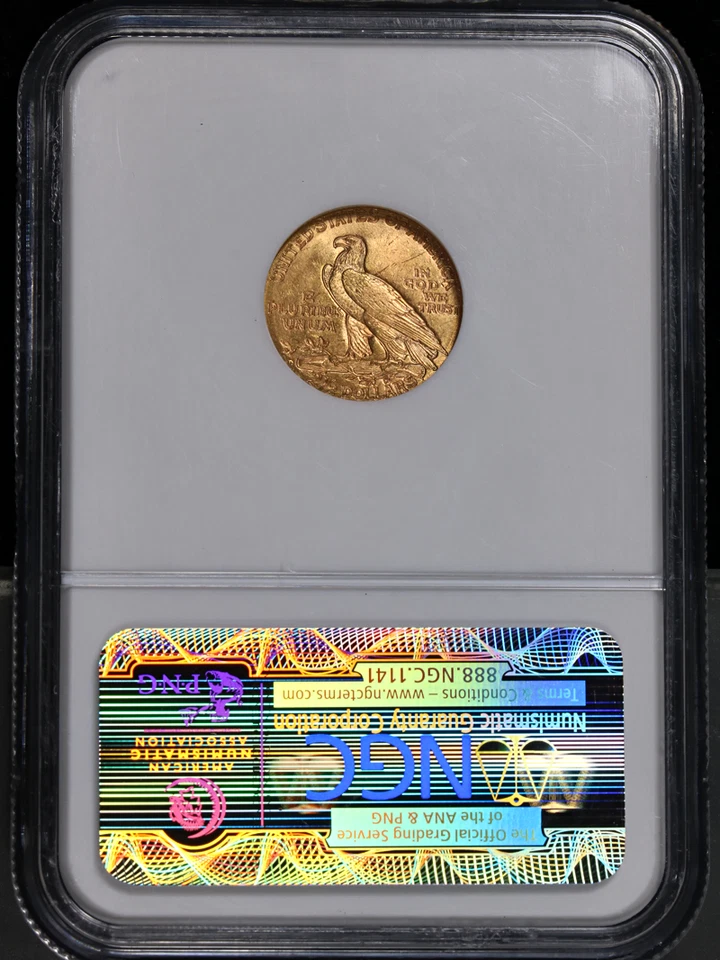 1925-D Indian Gold $2.50 NGC MS64 Great Eye Appeal Fantastic Luster - Image 4 of 4