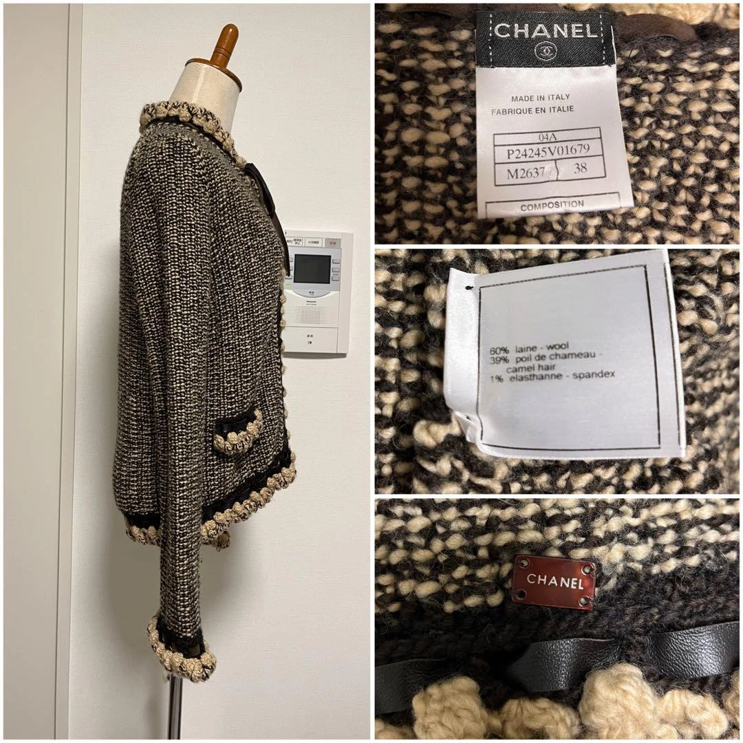 Giacca maglia Chanel disegno nastro 38