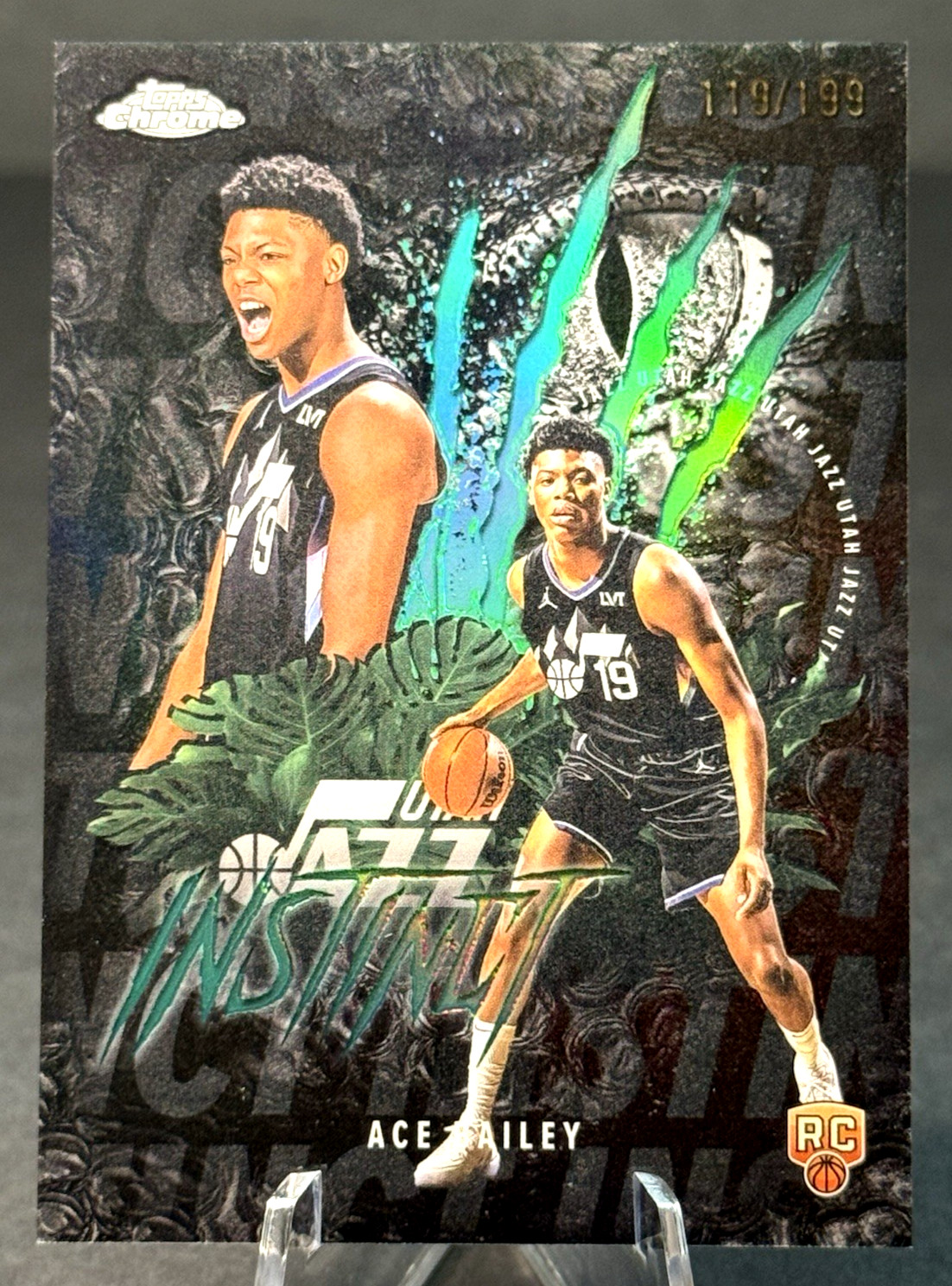 2025-26 Topps Chrome Instinct #INS-15 - Ace Bailey RC Rookie Aqua Refractor /199