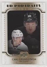 2019-20 Upper Deck UD Portraits Rookies Gold 66/99 Carl Grundstrom #P-64 01ks