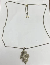 Kendra Scott Abbie Filigree Pendant w Rhinestones Adjustable Necklace