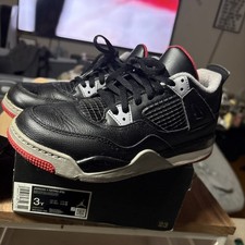 VNDS Size 3Y - Jordan 4 Retro Bred Reimagined PS Black Red Sneakers BQ7669-006