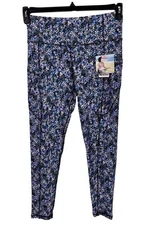Ebb & Flow NWT Purple Dainty Floral Leggings Pockets 7/8 XL