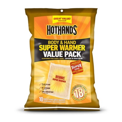 Body & Hand Warmers - Natural Air Activated - 18 Hours of Heat - 10 Pack