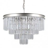 Silber Glamour Kristall HäNgelampe Pendelleuchte 8X40W/E14 IP20 56X100 [Cm]