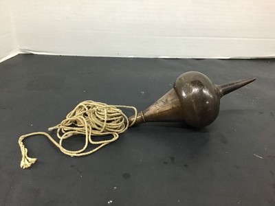 Large Antique Common Sense Brass Turnip Plumb Bob 2 lbs. 10 oz. 6 in.