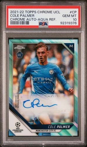Cole Palmer [Aqua Refractor] #CA-CP 2021 Topps Chrome UEFA Champions League Autographs card