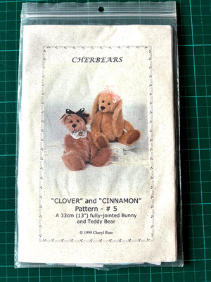 13'' Gelenk Bär & Kaninchen Schnittmuster - Kleeblatt & Zimt - Cherbears C Ross