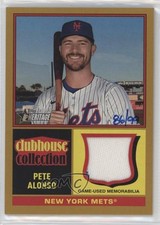 2025 Topps Heritage Clubhouse Collection Relic Gold 86/99 Pete Alonso tw0