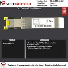 Brocade 57-1000042-02 1Gb SFP RJ-45 Copper Transceiver Module