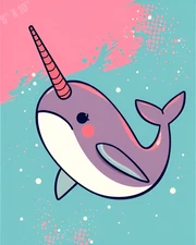 Narwhal Pop Art 8X10 Print