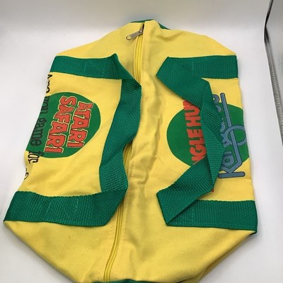 Vintage 1983 Atari Safari Jungle Hunt Kangaroo Yellow Green Zip Duffle Bag RARE