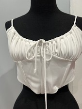 Garage Brand Ladies White Corset Style Crop Top Size Medium